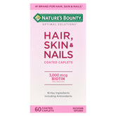 Nature's Bounty Hair Skin Nails 60ct - front of bottle