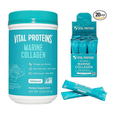 Vital Proteins Marine Collagen Peptides Powder Supplement 7.8 oz Canister + Stick Packs (10 g) (Box of 20)