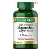 Natures Bounty Magnesium Glycinate Large Bottle / 180 Capsules 240 mg