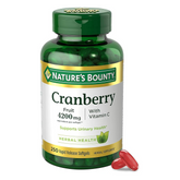 Nature's Bounty Cranberry 4200mg With Vitamin C, Urinary Health & Immune Support, Cranberry Concentrate, 250 Rapid Release Softgels