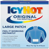 Icy Hot Extra Strength Original Medicated Advanced Pain Relief Patch 5pcs , Large 1pack | Instant Relief from Muscular Pain & Joint Pain| Natural Pain Relief Patches