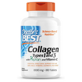 Doctor's Best Collagen Types 1 & 3 with Peptan, Non-GMO, Gluten Free, Soy Free, Supports Hair, Skin, Nails, Tendons & Bones, 1000 mg, 180 Tablets