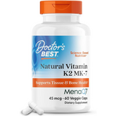 Doctors Best Natural Vitamin K2 MK-7, Supports Tissue & Bone Health, Non-GMO, Gluten Free, Soy Free, Vegan 60 Veggie Caps