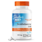Doctor's Best Benfotiamine 300 with BenfoPure, Helps Maintain Healthy Glucose Metabolism, Non-GMO, Vegan, Gluten Free, Soy Free, 300 mg, 60 Veggie Caps