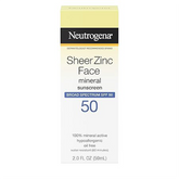 Neutrogena Sheer Zinc Oxide Dry-Touch Face Sunscreen with Broad Spectrum SPF 50, Oil-Free, Non-Comedogenic & Non-Greasy Mineral Sunscreen, 2 fl. oz