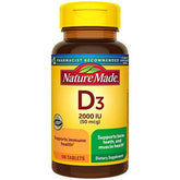 Nature Made Vitamin D3 2000 IU (50mcg), 100 Tablets
