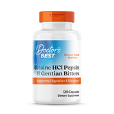 Doctor's Best Betaine HCl Pepsin Gentian Bitters 120ct - front of bottle