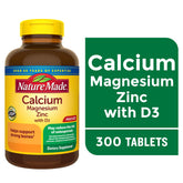 Nature Made Calcium Magnesium Zinc 300ct - front of bottle