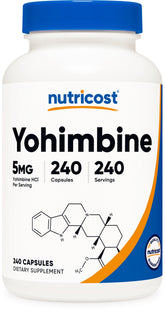 Nutricost Yohimbine HCl 5mg 240ct - front of bottle