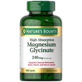 Nature's Bounty Magnesium Glycinate 240mg 180ct - front of bottle