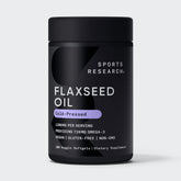 Sports Research Flaxseed Oil 1200mg 180 Softgels - front of bottle