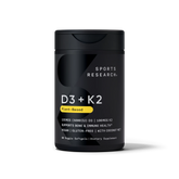 Sports Research Vitamin D3 + K2 with 5000iu Vegan D3 and 100mcg Vitamin K2 as MK-7, 60 Liquid Softgels