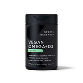 Sports Research Vegan Omega+D3 60 Softgels - front of bottle