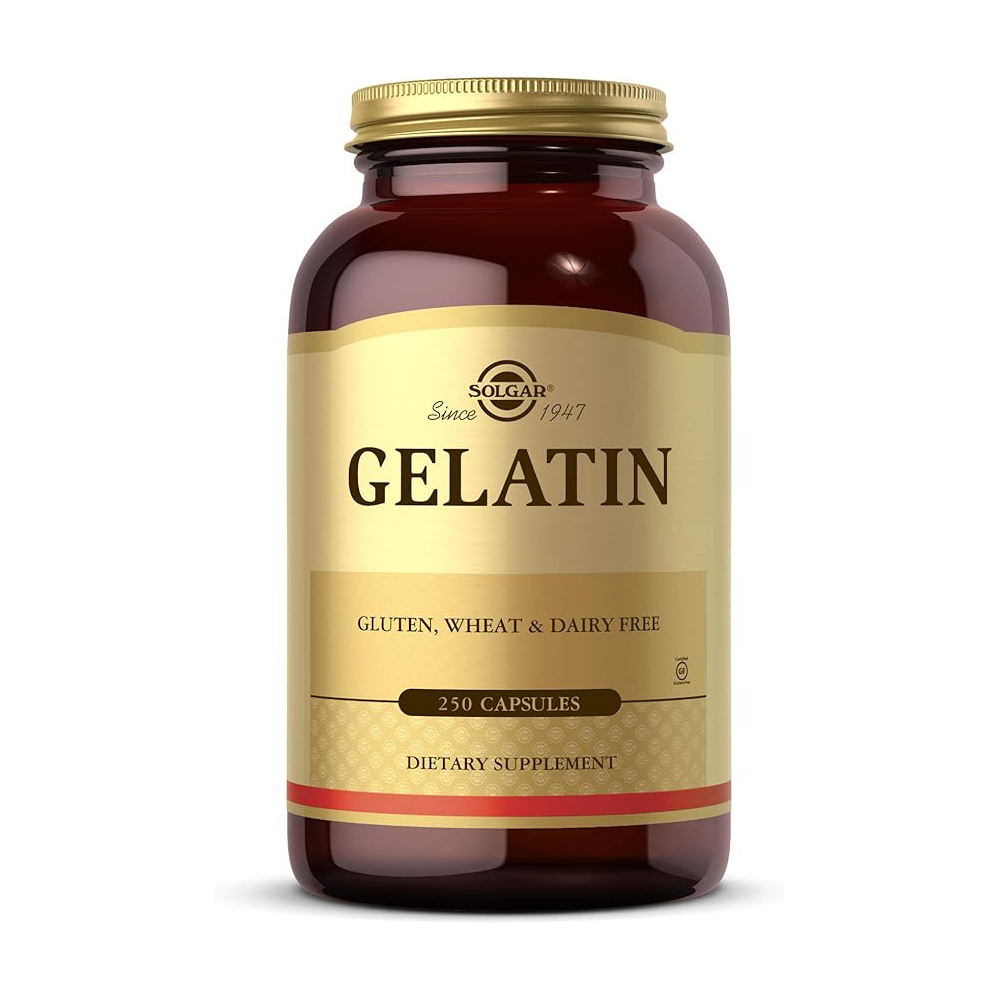 Solgar Gelatin 1680 mg, 250 Capsules - Natural Gelatin - Supports Bone, Joint & Skin Health - Gluten Free, Dairy Free - 83 Servings