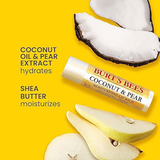 Burt's Bees Natural Moisturizing Lip Balm (Original Beeswax, Strawberry, Coconut & Pear & Vanilla Bean) With Beeswax & Fruit Extracts (Pack Of 4)