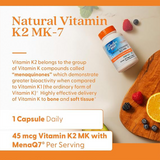 Doctors Best Natural Vitamin K2 MK-7, Supports Tissue & Bone Health, Non-GMO, Gluten Free, Soy Free, Vegan 60 Veggie Caps