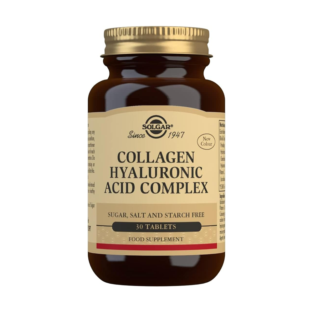 Solgar Collagen Hyaluronic Acid Complex, 30 Tablets - Hydrolyzed Collagen Type 2 - Helps with Fine Lines & Wrinkles - Boosts Skin Collagen & Elasticity - Non-GMO, Gluten & Dairy Free - 30 Servings