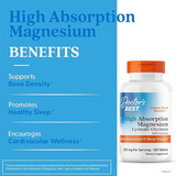Doctor's Best High Absorption Magnesium Glycinate Lysinate, 100% Chelated, TRACCS, Not Buffered, Non-GMO, Vegan, Gluten & Soy Free, 100 mg, 120 Tablets (Packaging May Vary)