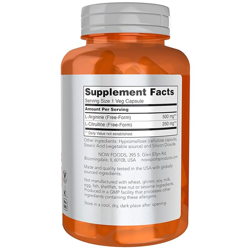 Now Foods Arginine and Citrulline Veg Capsules - 120 Veg Capsules