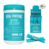 Vital Proteins Marine Collagen Peptides Powder Supplement 7.8 oz Canister + Stick Packs (10 g) (Box of 20)