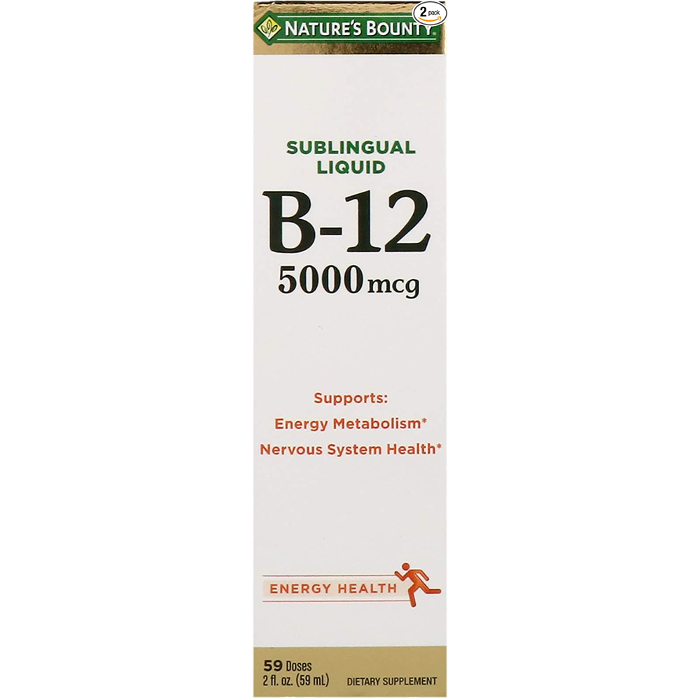 Nature's Bounty, Super Strength B-12, 5000mcg, 2 Oz (Pack Of 2)