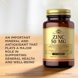 Solgar, Zinc 50 Mg, 100 Tablets