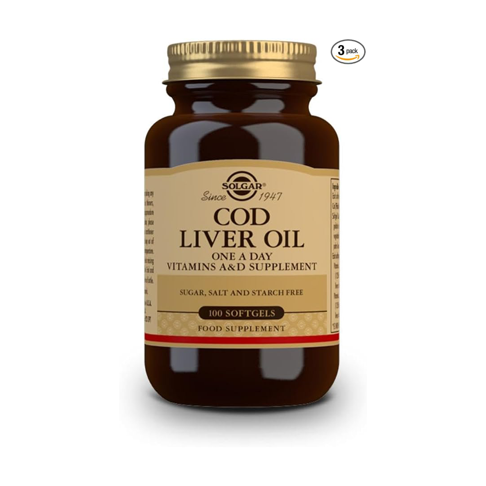 Solgar Cod Liver Oil, 100 Softgels - Supports Healthy Immune System, Healthy Eyes & Vision and Bone Health - Vitamin A & D Supplement - Non-GMO, Gluten Free, Dairy Free - 100 Servings