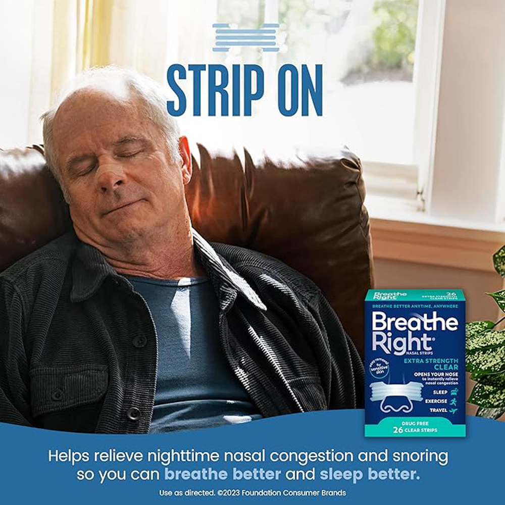 Breathe Right Extra Clear for Sensitive Skin, 26 Count