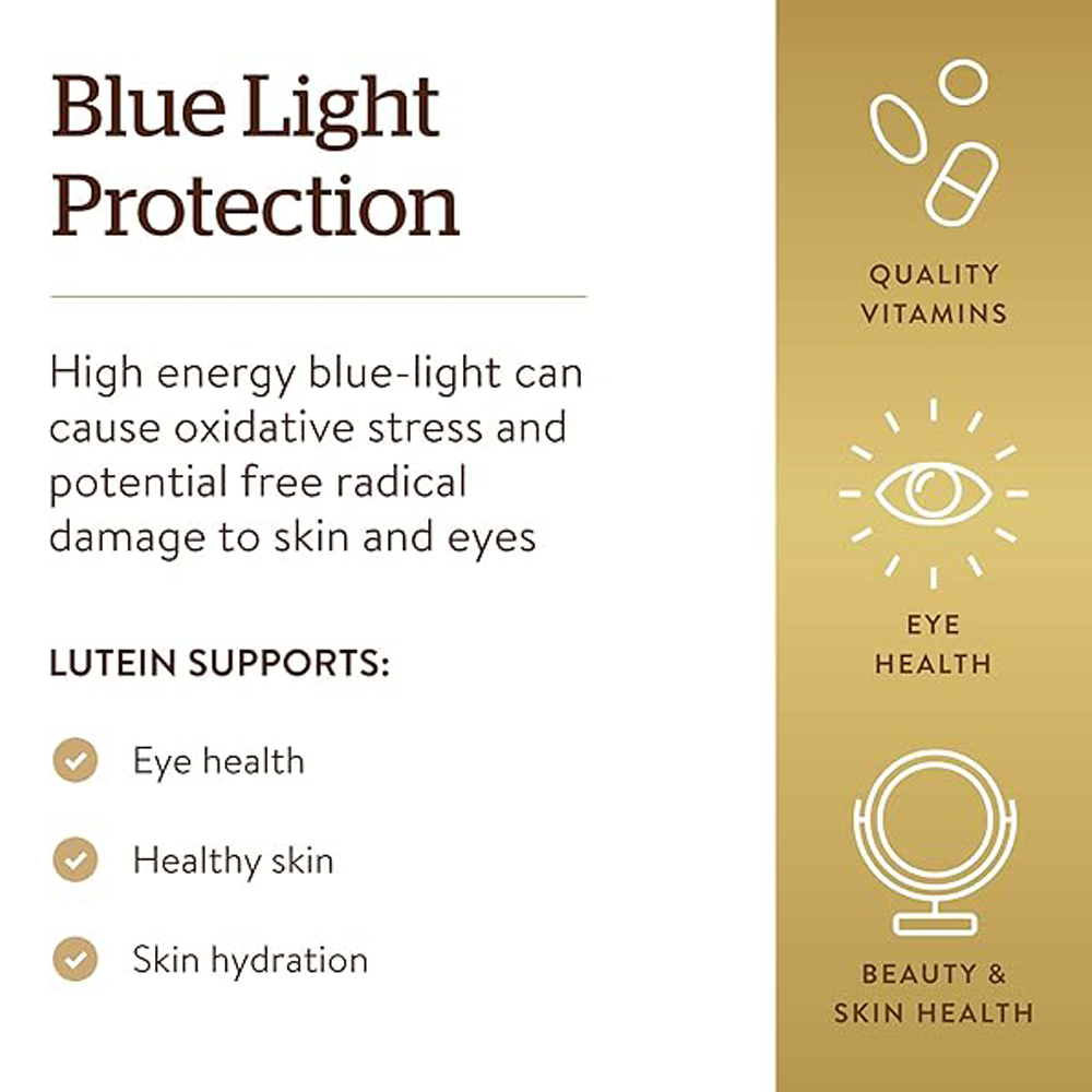 Solgar Lutein 40 mg, 30 Softgels - Supports Eye Health - Helps Filter Out Blue-Light - Contains FloraGLO Lutein - Gluten Free, Dairy Free - 30 Servings