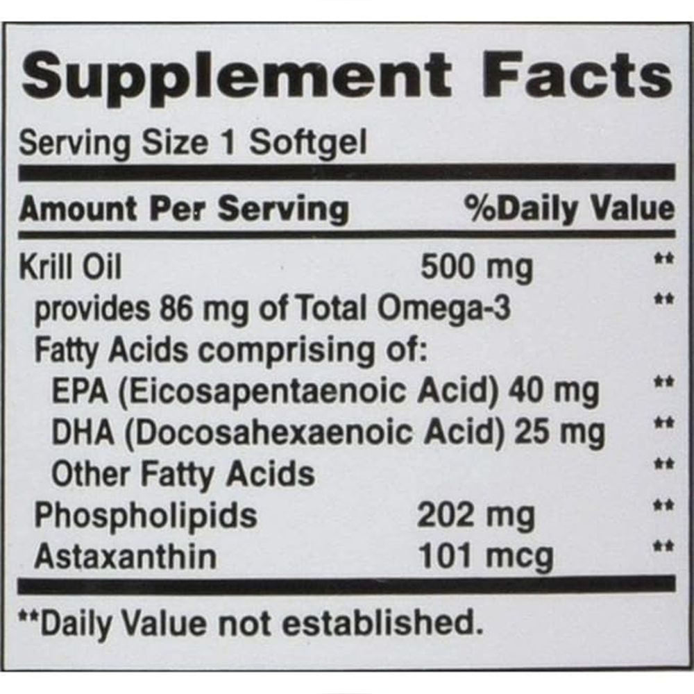 Nature's Bounty Krill Oil 500 mg 30 Rapid Release Softgels
