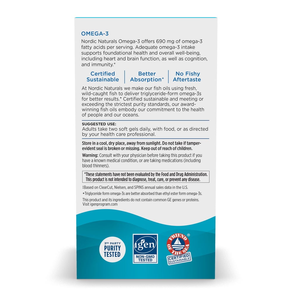 Nordic Naturals Omega-3 690mg 60ct - packaging detail