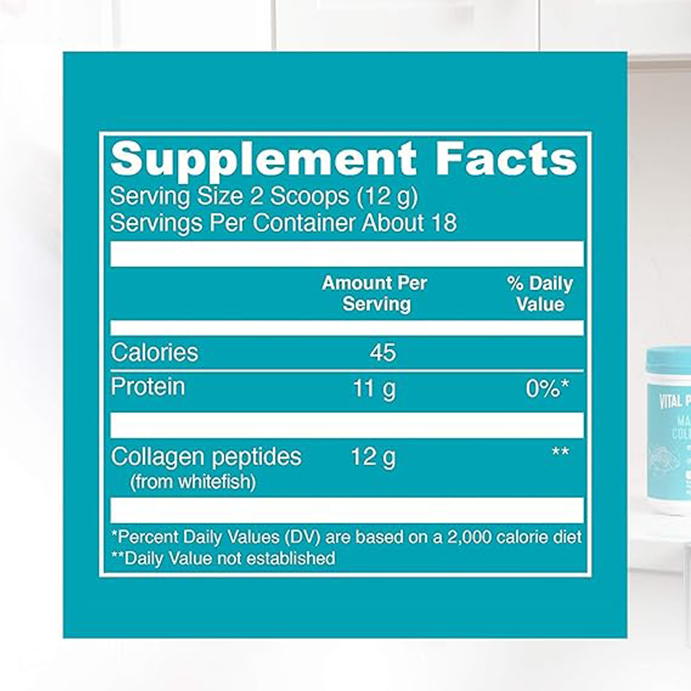 Vital Proteins Marine Collagen Peptides Powder Supplement 7.8 oz Canister + Stick Packs (10 g) (Box of 20)