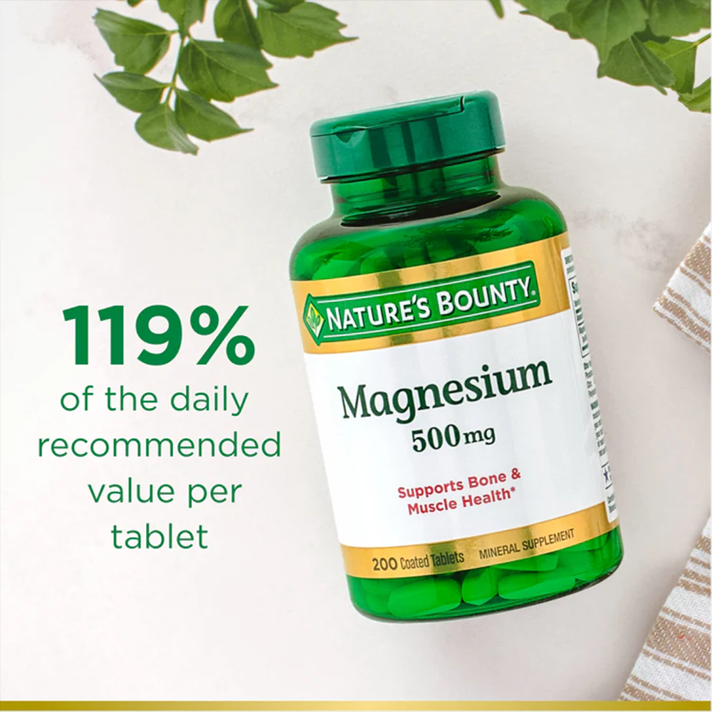 Nature's Bounty Magnesium 500 mg, 200 Tablets