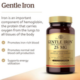 Solgar Gentle Iron - Ideal for Sensitive StomachsRed Blood Cell Supplement, , Non Constipating & GMO, Vegan, Gluten & Dairy Free, Kosher - 180 Servings, Unflavored, 180 Count