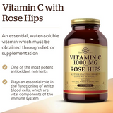 Solgar Vitamin C 1000 mg with Rose Hips, 250 Tablets - Antioxidant & Immune Support - Overall Health - Supports Healthy Skin & Joints - Non GMO, Vegan, Gluten Free, Dairy Free, Kosher - 250 Servings