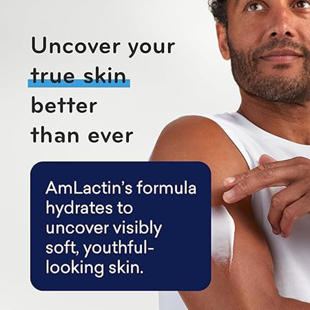 AmLactin Rapid Relief Restoring Lotion + Ceramides | 24-Hr Dry Skin Relief | Powerful Alpha-Hydroxy Therapy Gently Exfoliates | Lactic Acid (AHA) Restores Rough Flaky Dry Skin | Paraben-Free 7.9 oz.