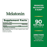 Nature's Bounty Melatonin, 100% Drug Free Sleep Aid, Dietary Supplement, Promotes Relaxation and Sleep Health, 5mg, 90 Softgels