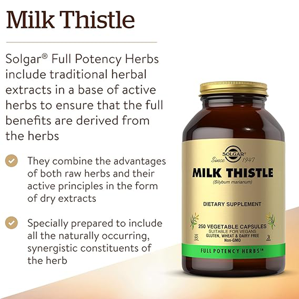 Solgar - Full Potency Milk Thistle, 250 Vegetable Capsules