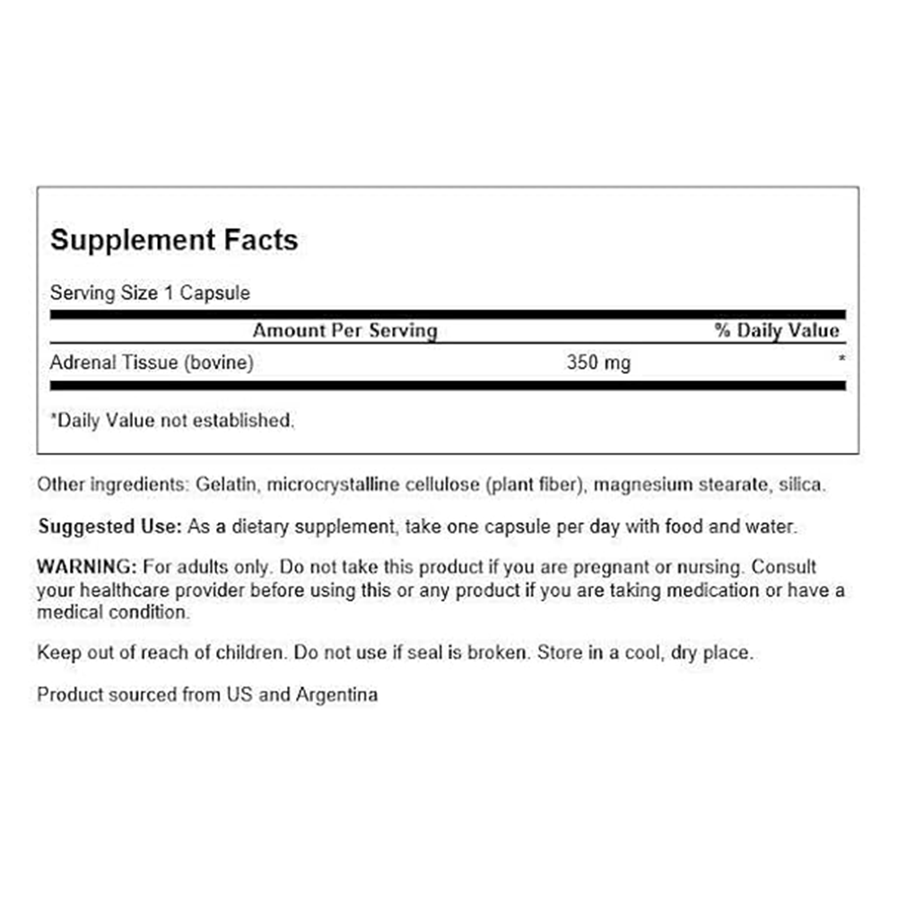 Swanson Adrenal Glandular 350 mg 60 Caps