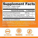 Doctor's Best High Absorption COQ10, Heart & Energy Support, USP Verified, Naturally Fermented CoQ10, Non-GMO Gluten Free, Soy Free, Vegetarian 60 Veggie Softgels