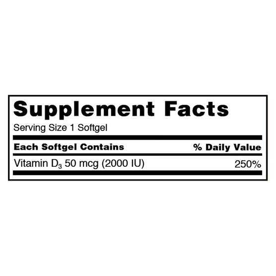 Kirkland Signature Extra Strength D3 50mcg (2000 IU), 600 Softgels