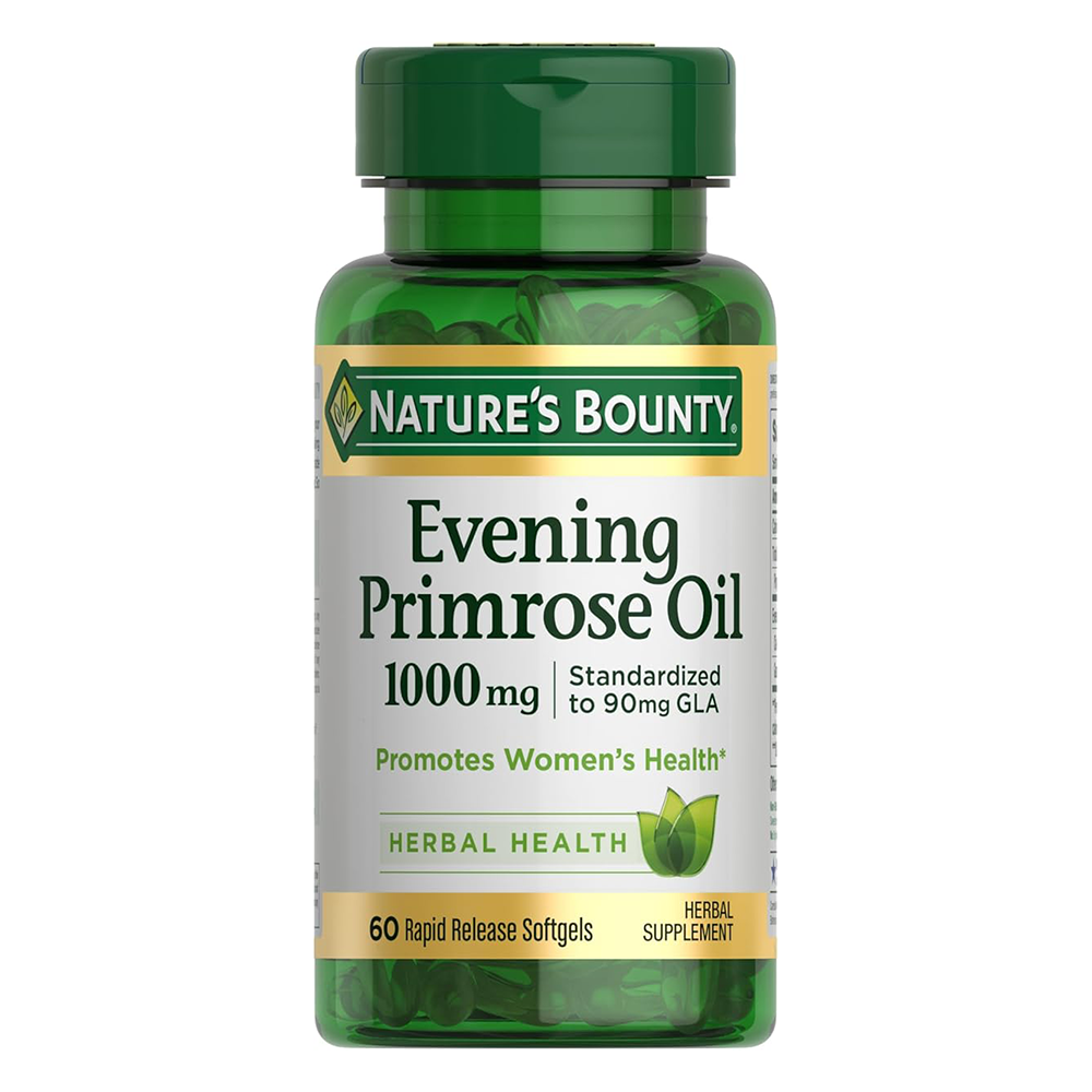 Nature's Bounty Evening Primrose Oil, Promotes Women's Health, 1000 mg Evening Primrose Oil, 60 Rapid Release Softgels