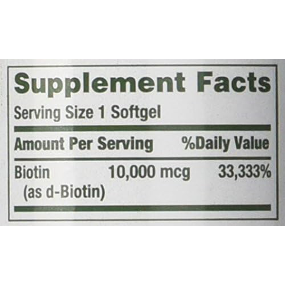 Nature's Bounty Biotin 10,000 mcg, Rapid Release Softgels 120 Each