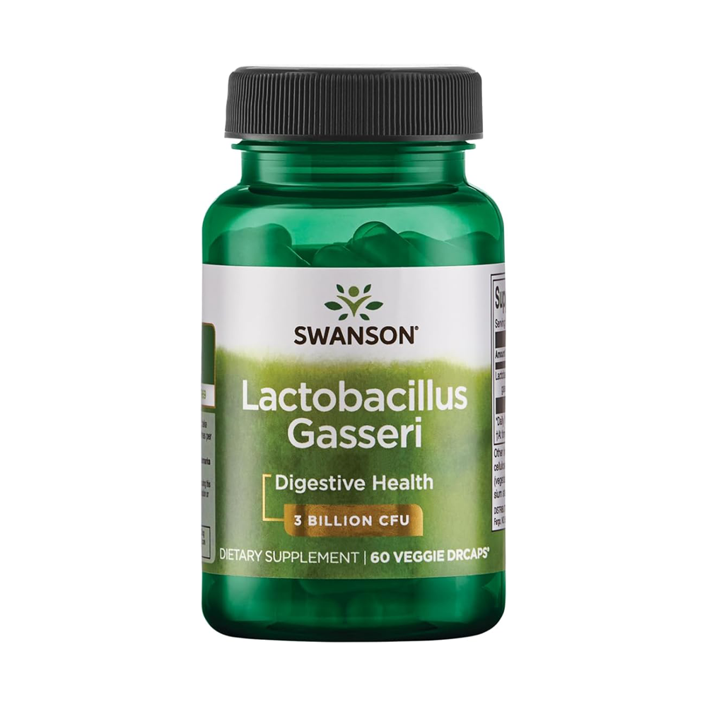 Swanson Lactobacillus Gasseri - Probiotic Supplement Supporting Digestive Health with 3 Billion CFU - Design-Release Satiety & Fat Metabolism Support - (60 Veggie Capsules)