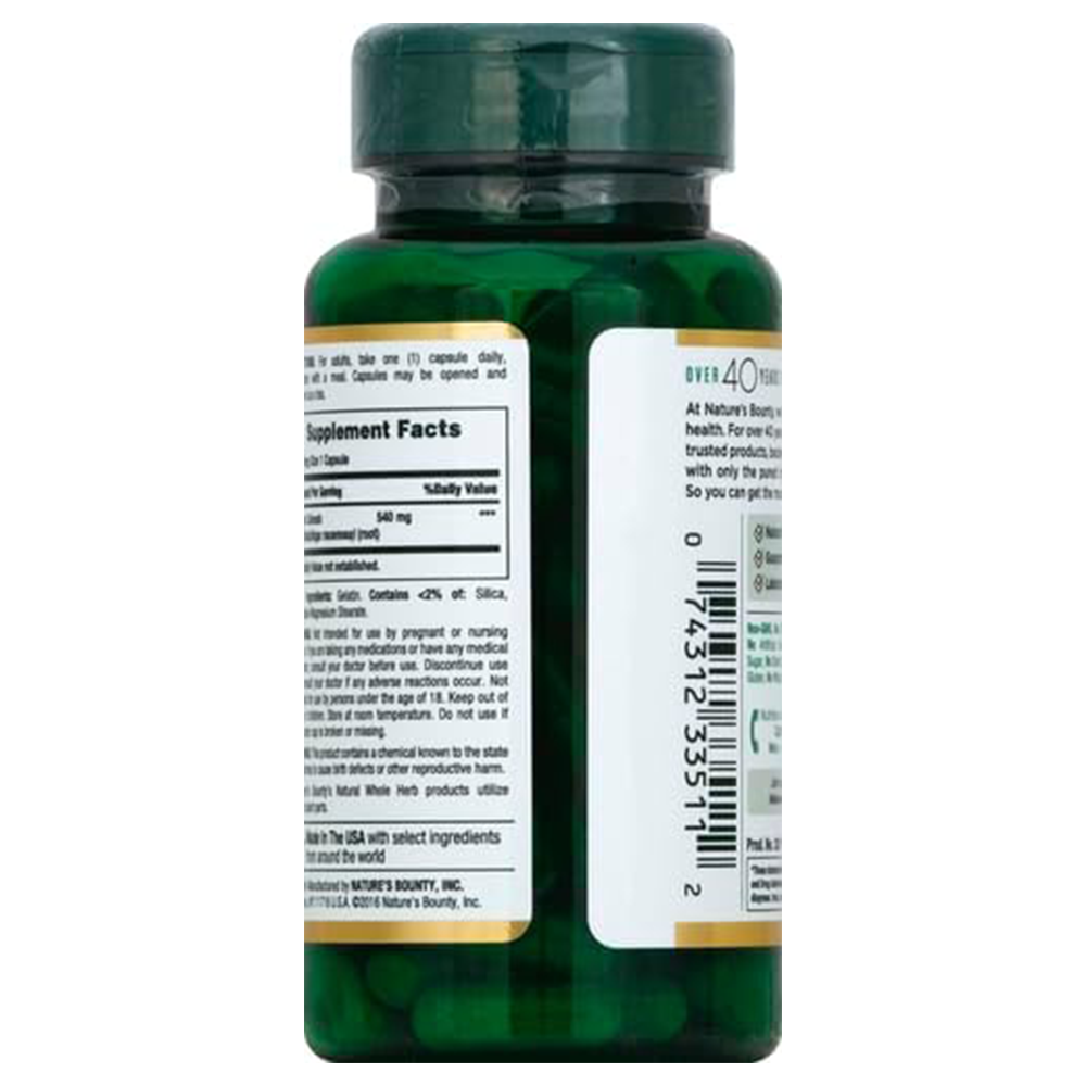 Nature's Bounty Black Cohosh Root Pills and Herbal Health Supplement, Natural Menopausal Support, 540 mg, 100 Capsules