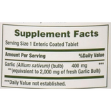 Nature's Bounty Garlic Tablets, Heart Health, 2000 Mg, Order Free Coated Tablets, 120 Ct