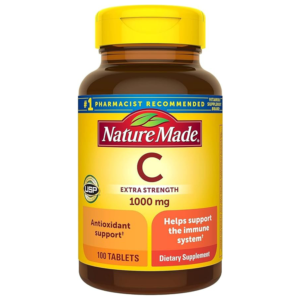 Nature Made Extra Strength Vitamin C 1000 mg, Dietary Supplement for Immune Support, 100 Tablets, 100 Day Supply