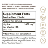 Solgar L-Lysine 1000 mg, 100 Tablets - Enhanced Absorption and Assimilation - Promotes Integrity of Skin and Lips - Collagen Support - Amino Acids - Non GMO, Vegan, Gluten Free - 100 Servings