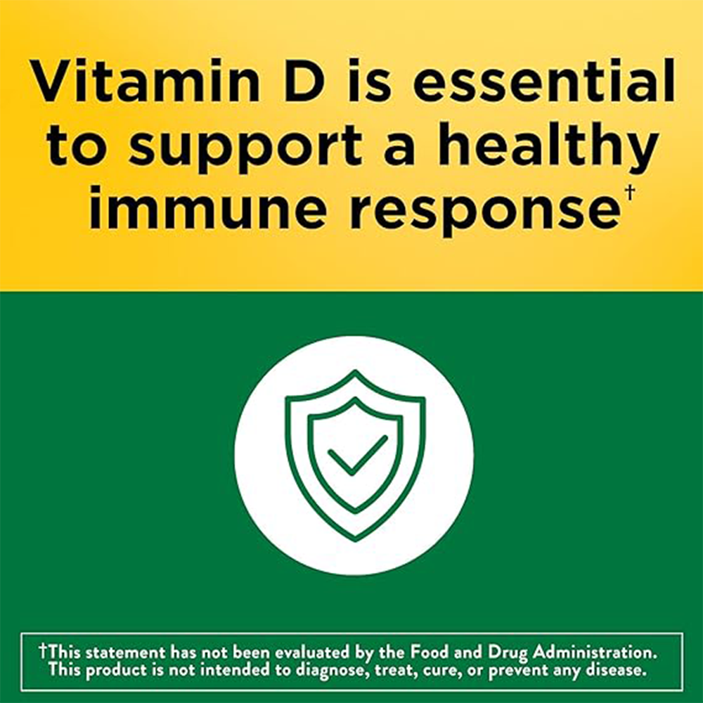 Nature Made Vitamin D3, 100 Softgels, Vitamin D 2000 IU (50 mcg) Helps Support Immune Health, Strong Bones and Teeth, & Muscle Function, 250% of The Daily Value for Vitamin D in One Daily Softgel