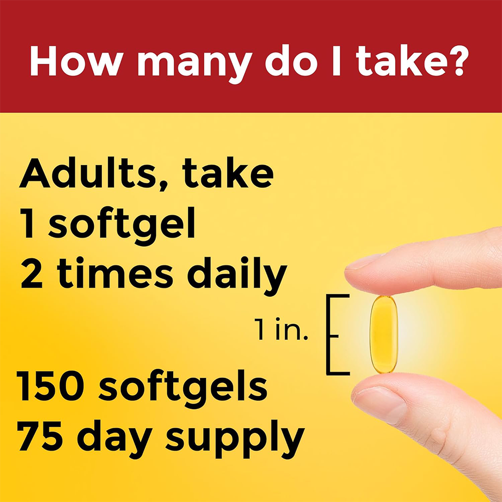Nature Made Triple Omega 3 6 9, Flaxseed, Safflower, & Olive Oils, Healthy Heart Support, Fish Free Omega 3 Supplement, 150 Softgels, 75 Day Supply